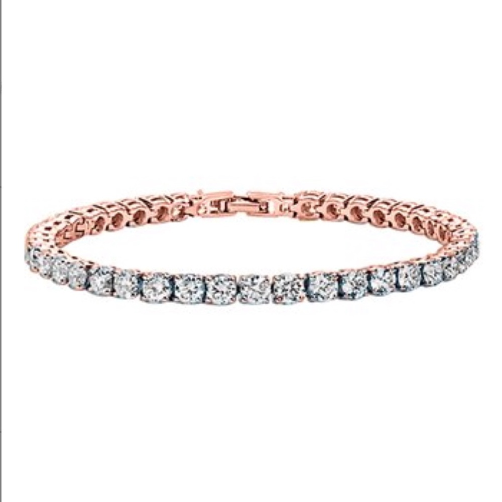 Rose Gold Cubic Zirconia Tennis Bracelet - Picture 1 of 4